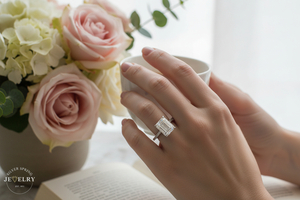 14k White Gold 3ct Emerald Cut Lab-Grown Diamond Solitaire Ring