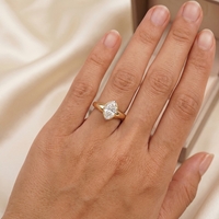 14k Yellow Gold 1ct Oval Lab Diamond Solitaire Ring 
