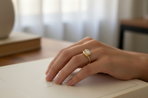 14k Yellow Gold 1.04ct Pear Lab Diamond Solitaire Ring 