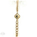 14K Yellow Gold 7.5"  Half Beaded Half Curb Link Bracelet