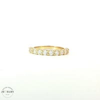 14K Yellow Gold 1.07tcw Lab-Grown Diamond Half Eternity Wedding Band