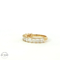14K Yellow Gold  2.5tcw Princess-Cut Lab-Grown Diamond Wedding Band