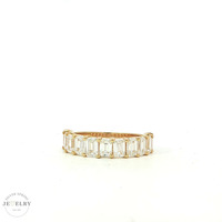 14K Yellow Gold 2.85tcw Emerald-Cut Lab-Grown Diamond Wedding Band