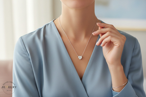 14K White Gold 1.03ct Heart-Cut Lab-Grown Diamond 18" Cable Link Necklace